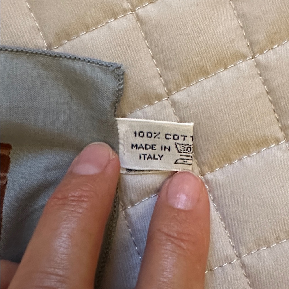 Vintage Longchamp handkerchief featuring a gold chain print. - Picture 3 of 5
